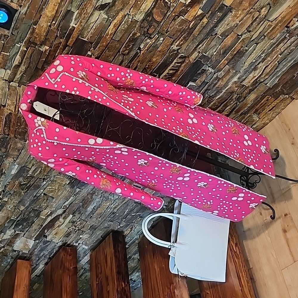 Pink Floral Long Coat - Picture 12 of 13